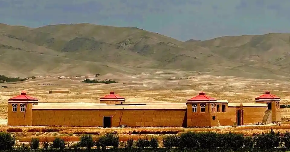 Green rural scenery of Afghan countryside farmland
